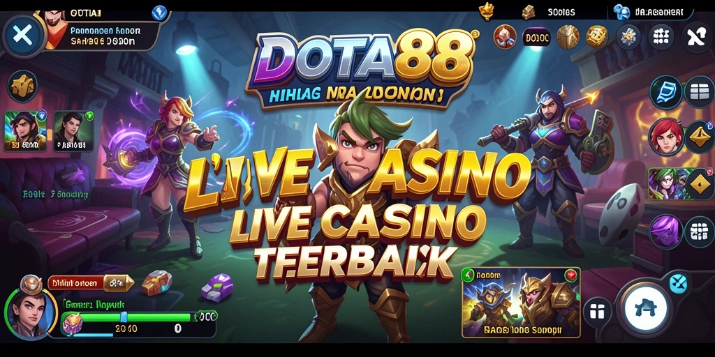 Tampilan gameplay DOTA88 dengan dealer Live Casino yang interaktif.