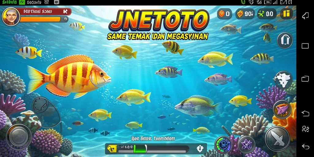Screenshot JNETOTO menampilkan aksi seru dalam permainan Tembak Ikan.