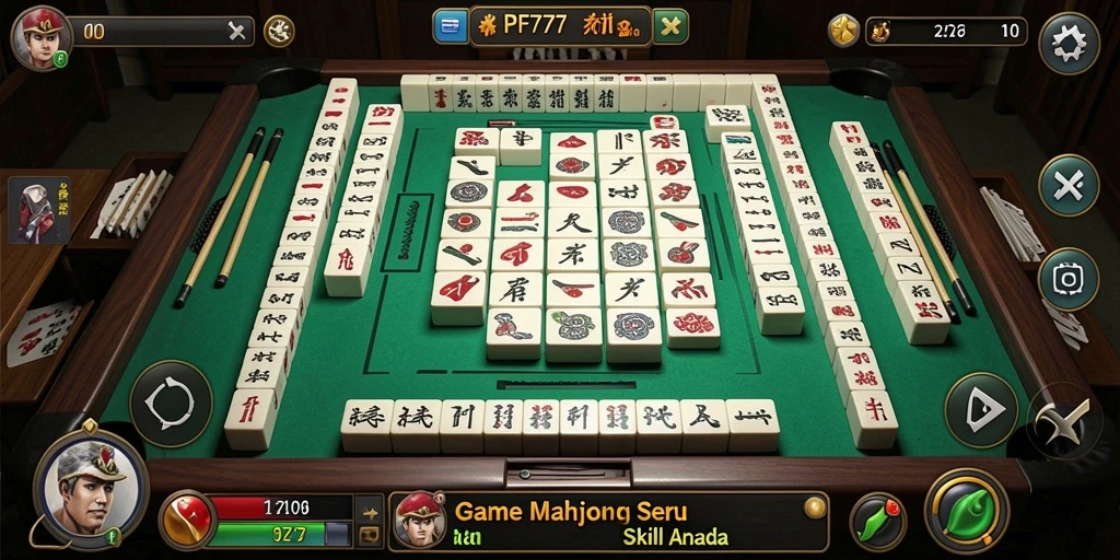 Tampilan gameplay PF777 yang menarik dalam permainan Mahjong.