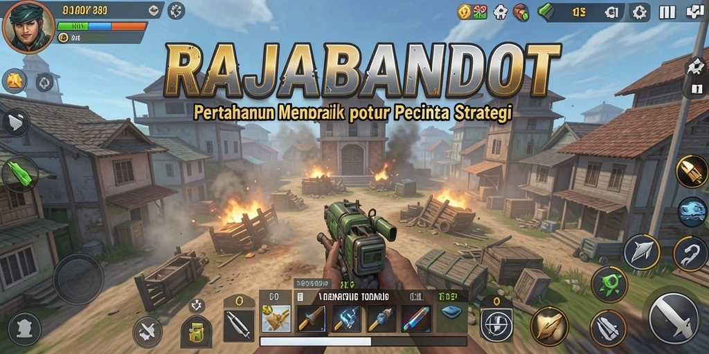 Gameplay seru dalam RAJABANDOT dengan strategi Tower Defense.