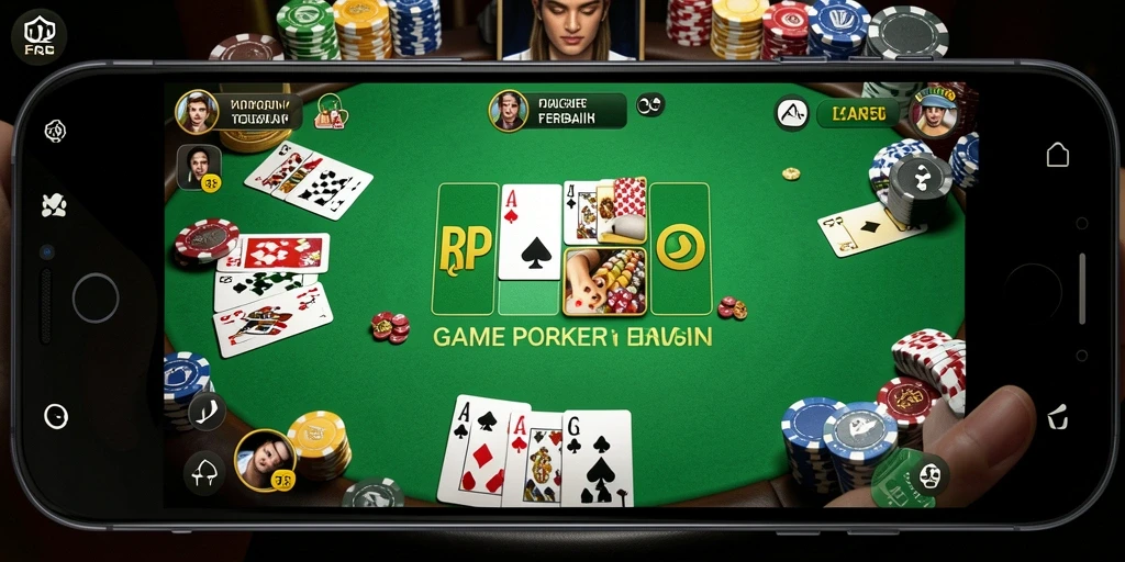 Tampilan gameplay RP55 yang seru dan interaktif saat bermain poker.