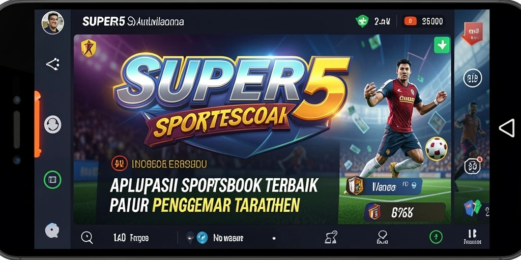 Tampilan menarik dari gameplay Sportsbook di SUPER5.